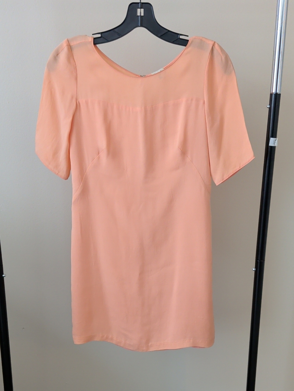 Babaton silk shift dress in peach